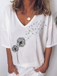 Dandelion Daisy Print Women's Tops