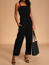 Summer Jumpsuits Women's Wide Leg Overalls Vintage Rompers Strap Playsuits