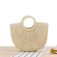 Simple Hand Bag Straw Weave Women's Bag