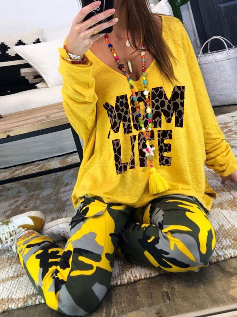 Casual Letter Printing Loose Suit