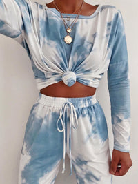 Fashion Tie-dye Printing Long Sleeve Suit