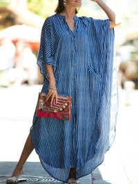 Fashion Bat Sleeves Loose Casual Dress