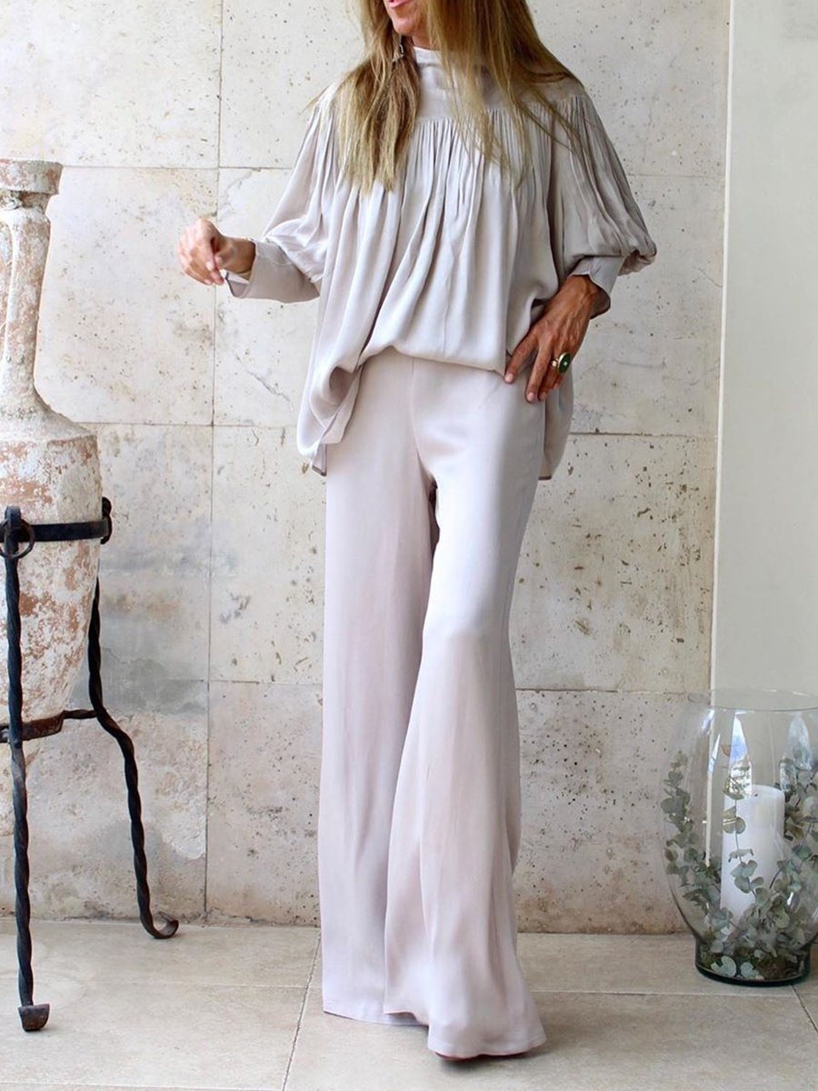 Fashionable casual loose top pants suit