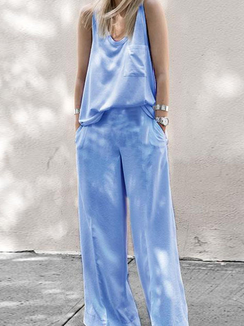 Fashionable Casual Loose Top Pants Suit