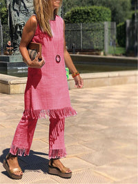 Fashionable Casual Loose Tassel Suit