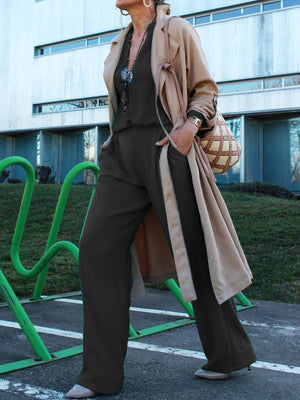 Casual Loose Solid Color Two-piece Suit