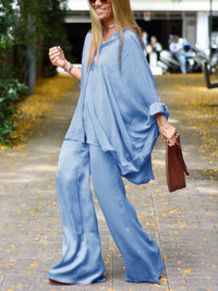 Fashionable Elegant Loose Shirt Pants Suit