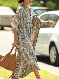 Women's Casual Loose Snake Print Dress