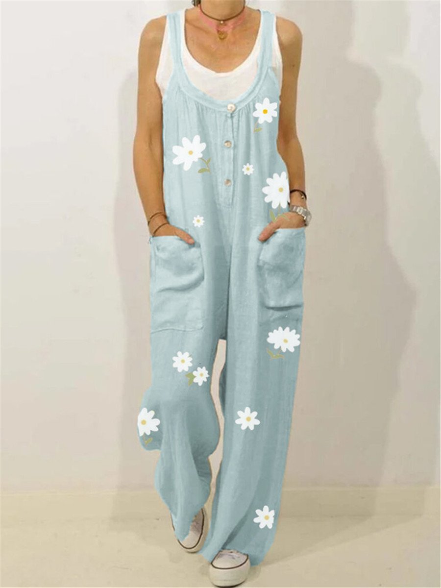 Little Flower Printed Casual Jumpsuit