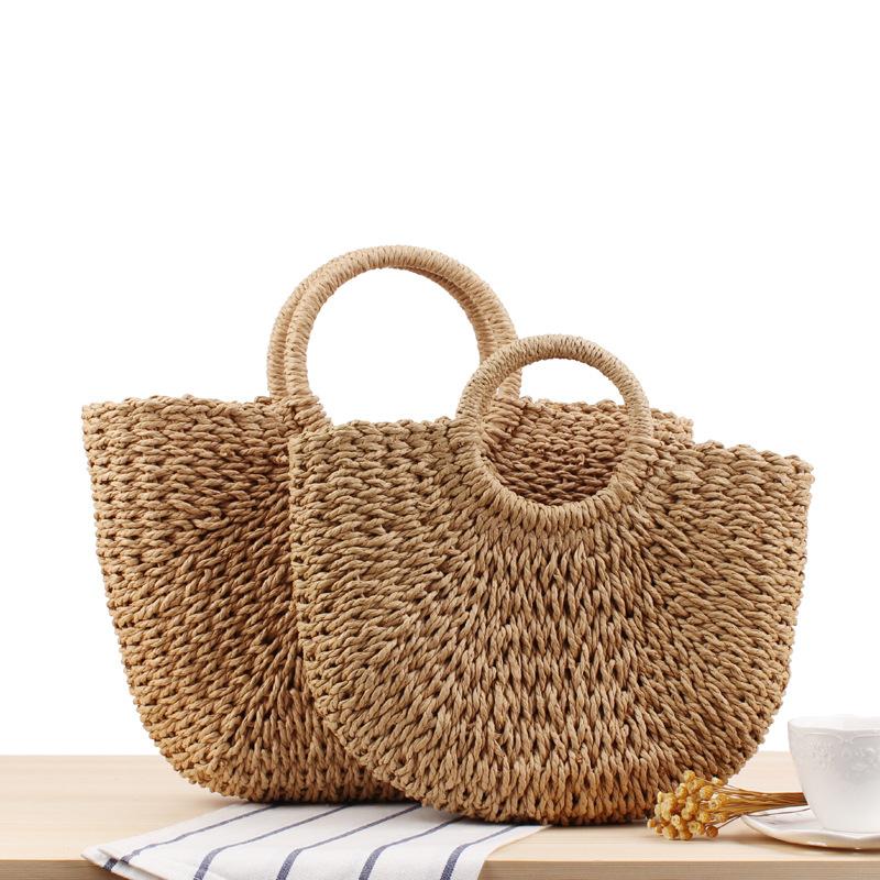 Simple Hand Bag Straw Weave Women's Bag