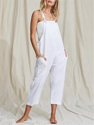 Fashion Solid Color Casual Strap Overalls