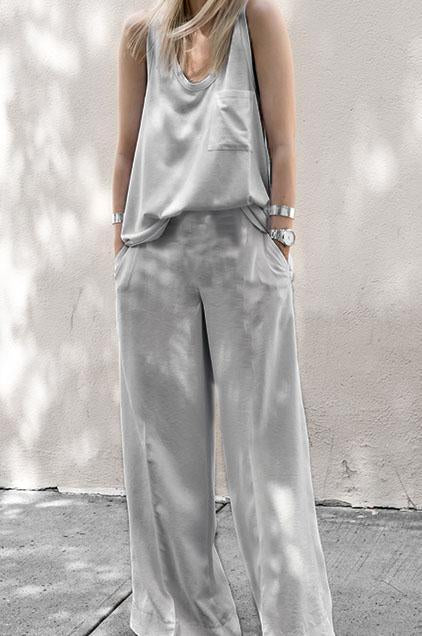 Fashionable Casual Loose Top Pants Suit