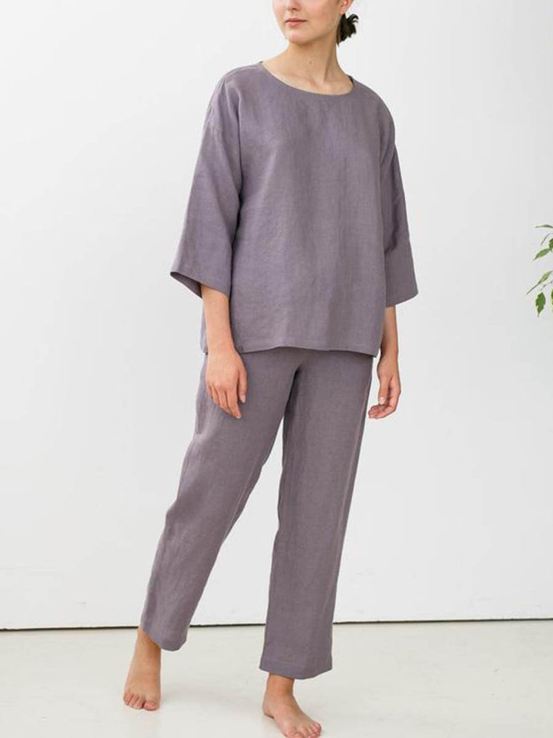 Cotton And Linen Loose Leisure Suit