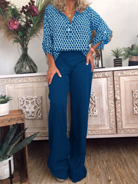 Fashionable Casual Loose Polka Dot Trousers Suit