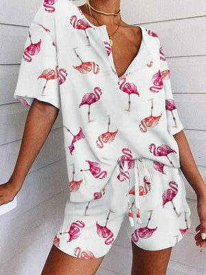 Fashionable Wild Flamingo Print Set