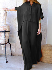 Casual Loose Irregular Shirt Pants Suit