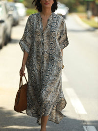 Women's Casual Loose Snake Print Dress