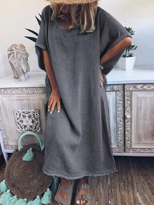 Sexy Solid Color Bohemian Casual Long Dress