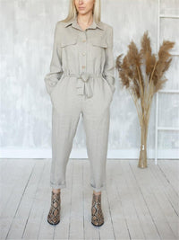 Fashion Casual Loose Long Sleeve Jumpsuit