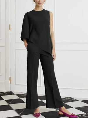 Fashion Casual Simple Top Pants Suit