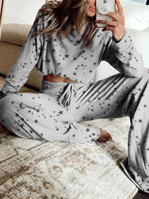 Casual Loose Long Sleeve Top Pants Suit