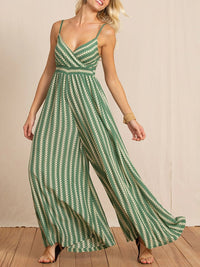 Women's Fashion Print Sling Wide Jumpsuit