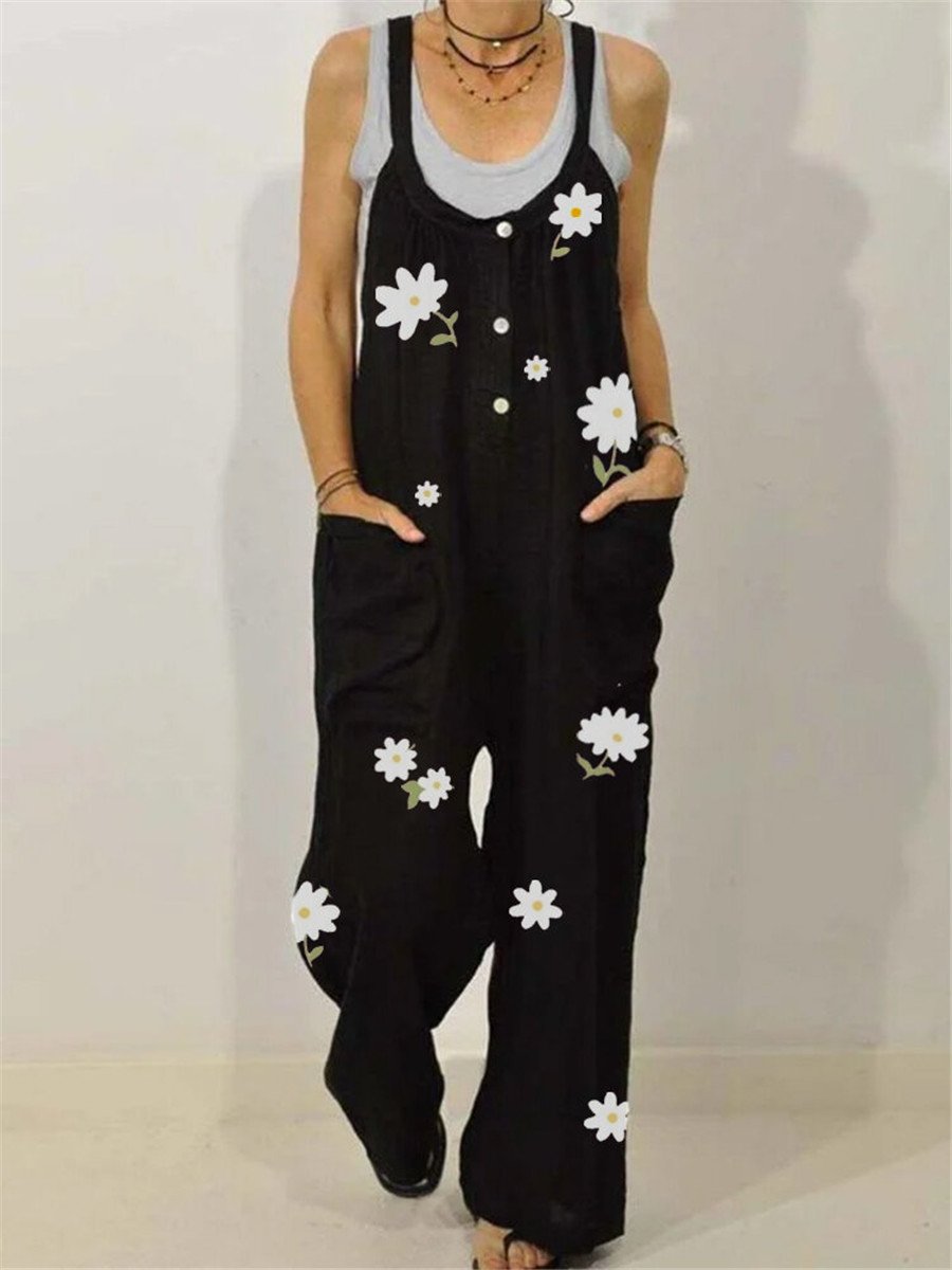 Little Flower Printed Casual Jumpsuit