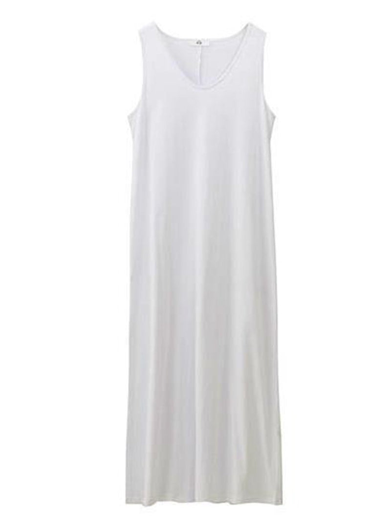 Round Neck Pure Colour Sleeveless Jumpsuit