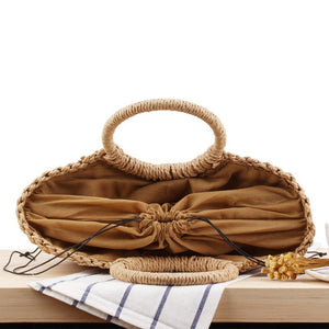 Simple Hand Bag Straw Weave Women's Bag