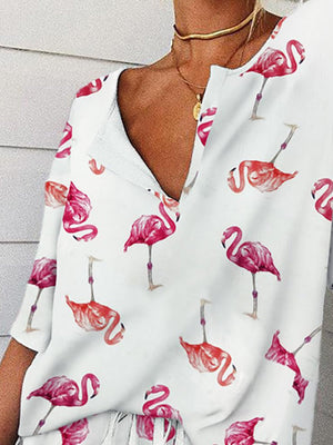 Fashionable Wild Flamingo Print Set