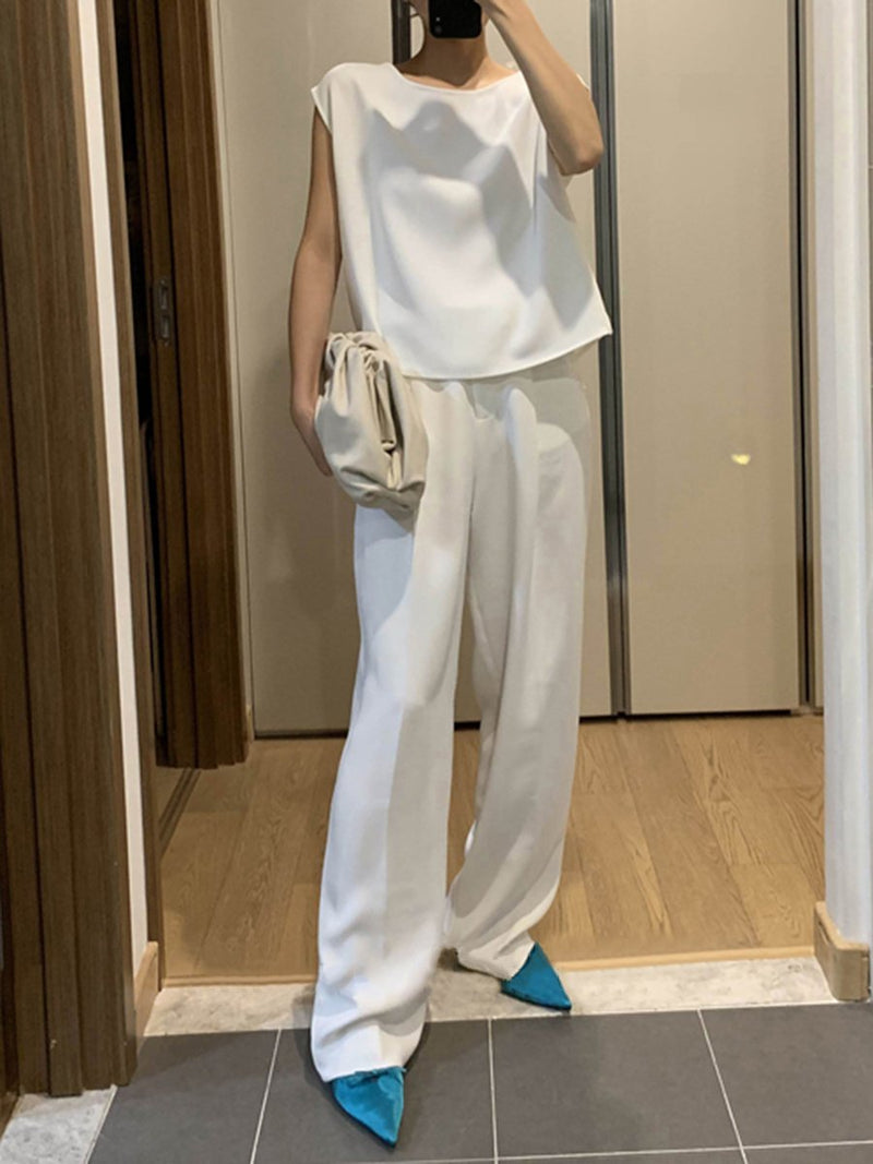 Fashionable Simple Casual Loose Comfortable Top Pants Suit