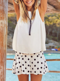 Simple And Comfortable Soft Top Shorts Polka Dot Suit