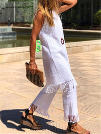 Fashionable Casual Loose Tassel Suit