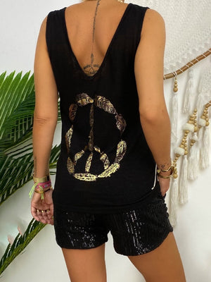 Casual Round Neck Sleeveless Print Set