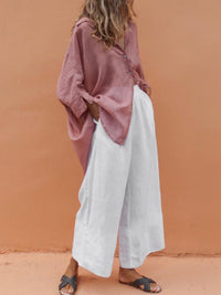 Casual Shirt Trousers Solid Color Loose Suit