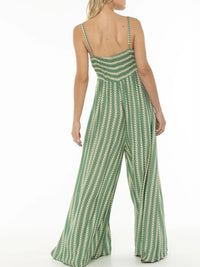 Women's Fashion Print Sling Wide Jumpsuit