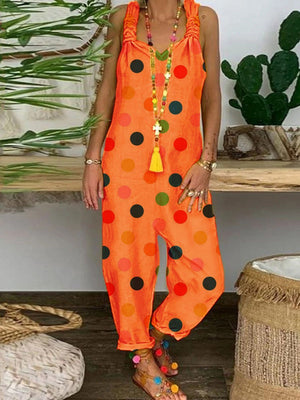 Loose Casual Comfortable Colorful Polka Dot Jumpsuit