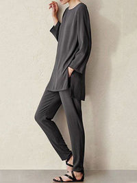 Casual Round Neck Long Loose Suit