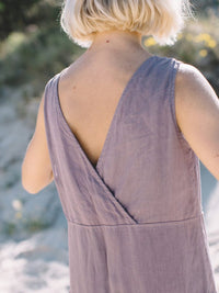 Solid Color Linen Jumpsuit with Pockets