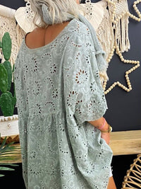 Plus Size Lace Hollow Loose Women's Tops