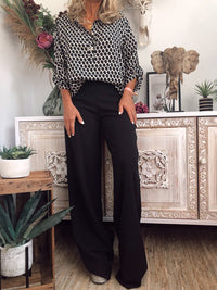 Fashionable Casual Loose Polka Dot Trousers Suit