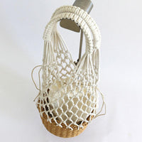 Fashion Holiday Beach Cotton Rope Woven Handbag