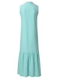 Women's V-Neck Casual Side Slit Loose Sleeveless Dress