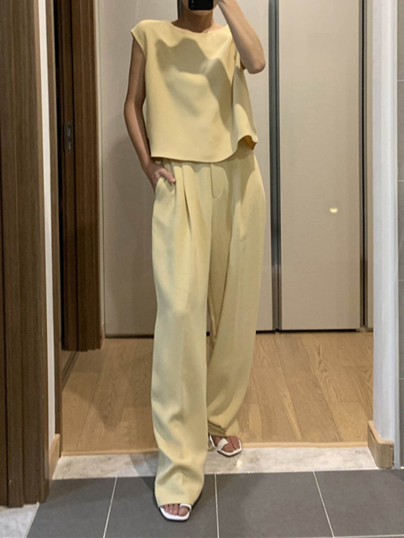 Fashionable Simple Casual Loose Comfortable Top Pants Suit