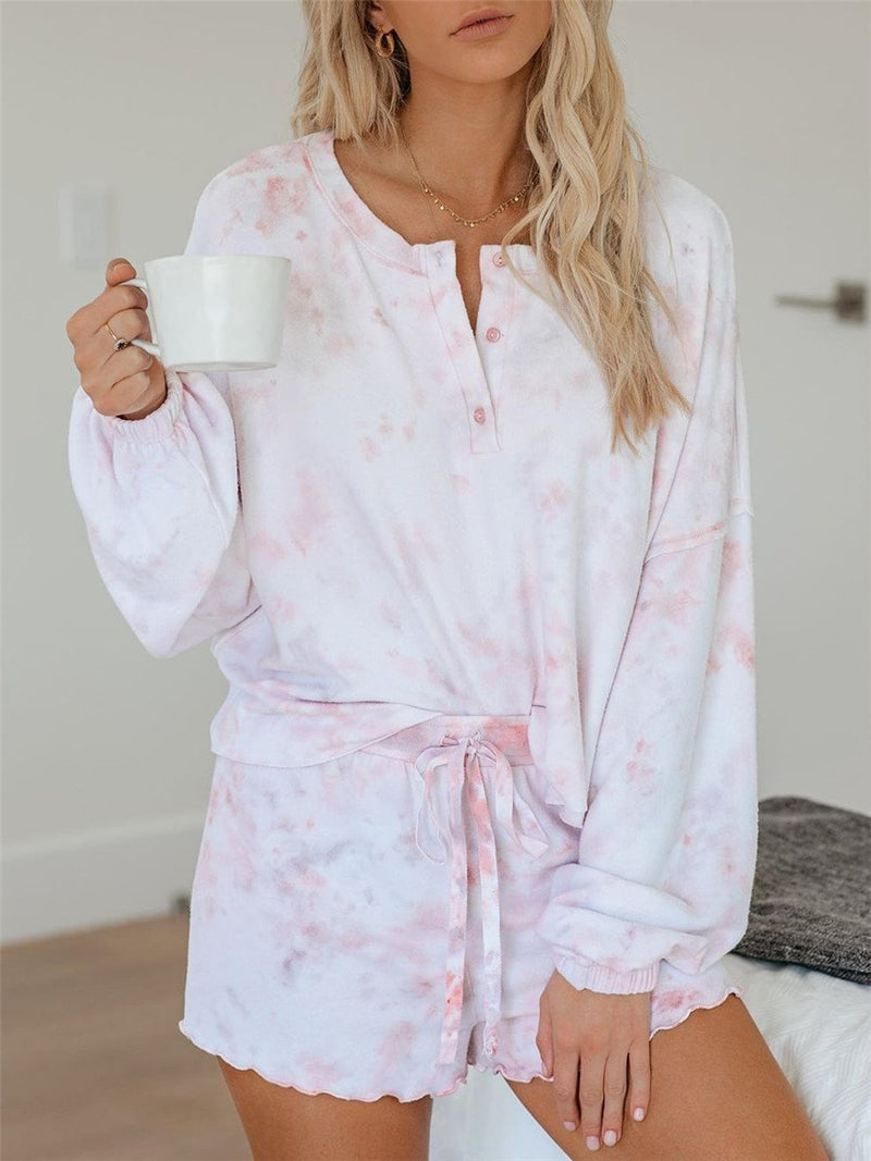 Romantic Home Service Tie Dye Casual Suit