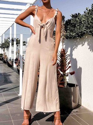 Sling Deep V Wide-legged Jumpsuit