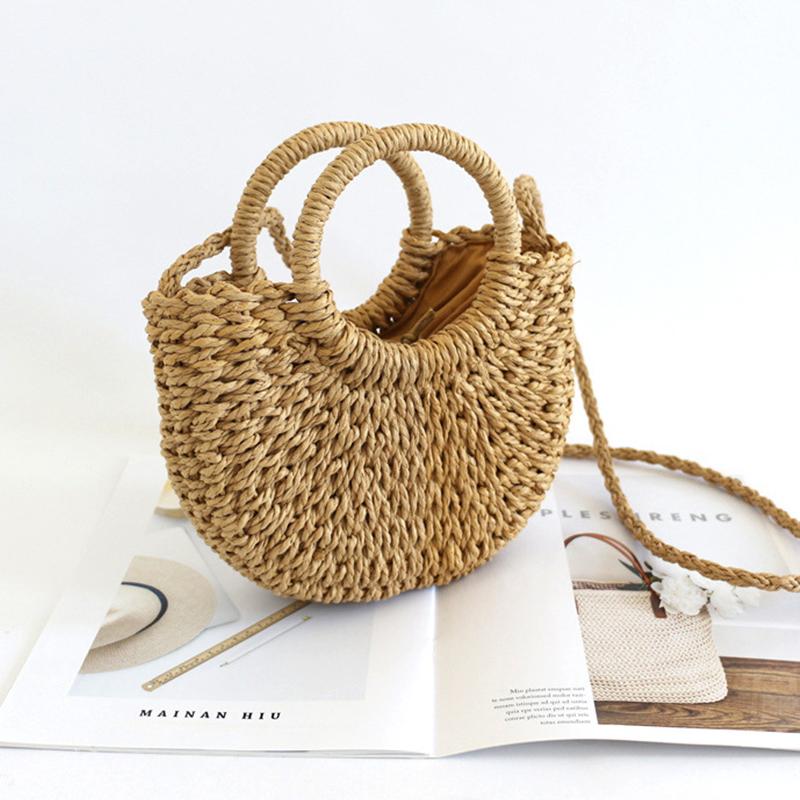 Fashion Holiday Beach Cotton Rope Woven Handbag