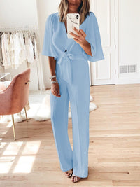 Fashionable Simple Casual Loose V Shirt Pants Suit