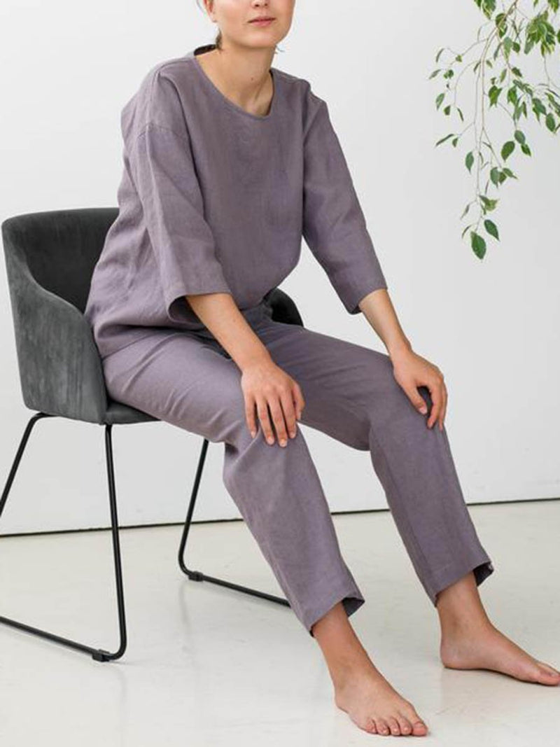 Cotton And Linen Loose Leisure Suit