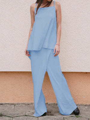 Solid Color Sling Leisure Suit